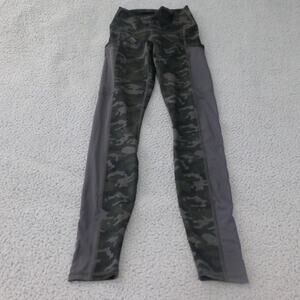 Fabletics Powerhold Leggings Womens XS Full Length Camo Black Pockets Yoga